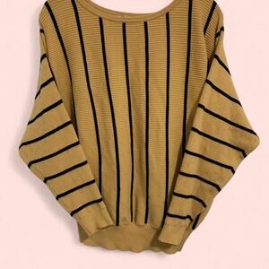 Philosophy Yellow and Black Striped Sweater Size Large